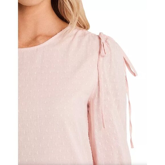 CeCe Clip Dot Ruffle Hem Dress Pink 100% cotton Summer Dress NWT MSRP $129 - Picture 4 of 12